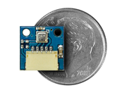 Pressure & Humidity Sensor Wireling compared to a dime