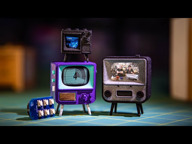 TinyTV sets all photographed together to show difference in size and resolution