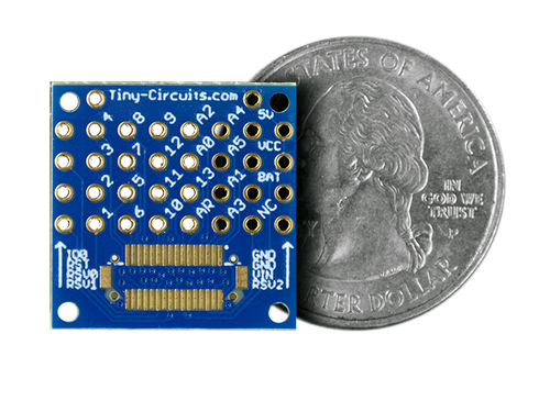 TinyShield Proto Board quarter size comparison