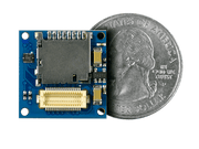 MicroSD Shield quarter size comparison