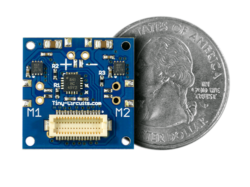 Dual Motor Shield quarter size comparison