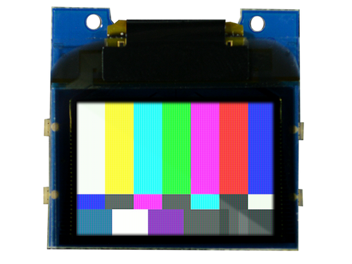 TinyScreen OLED Shield with SMPTE color bars
