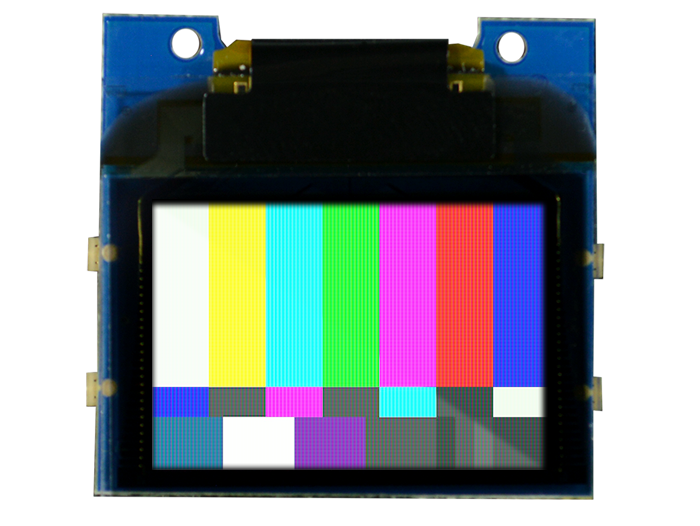 TinyScreen OLED Shield with SMPTE color bars