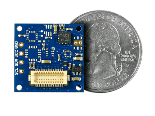 9-Axis IMU Shield Quarter Size Comparison