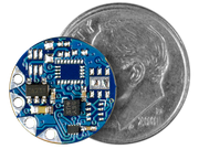 TinyLily Accelerometer compared to a dime 