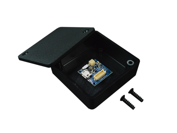 Plastic Project Enclosure Box 51mm X 51mm X 20mm compared to a TinyDuino Processor board 
