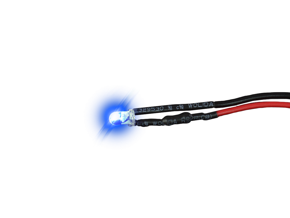 Pre-Wired 3mm LED blue