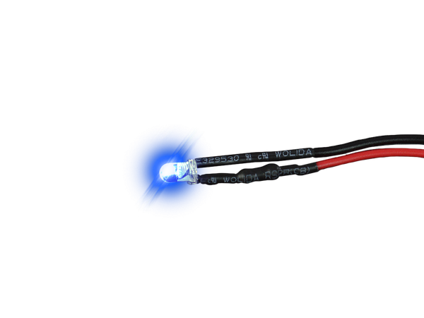 Pre-Wired 3mm LED blue