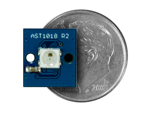 RGB LED Wireling compared to a dime
