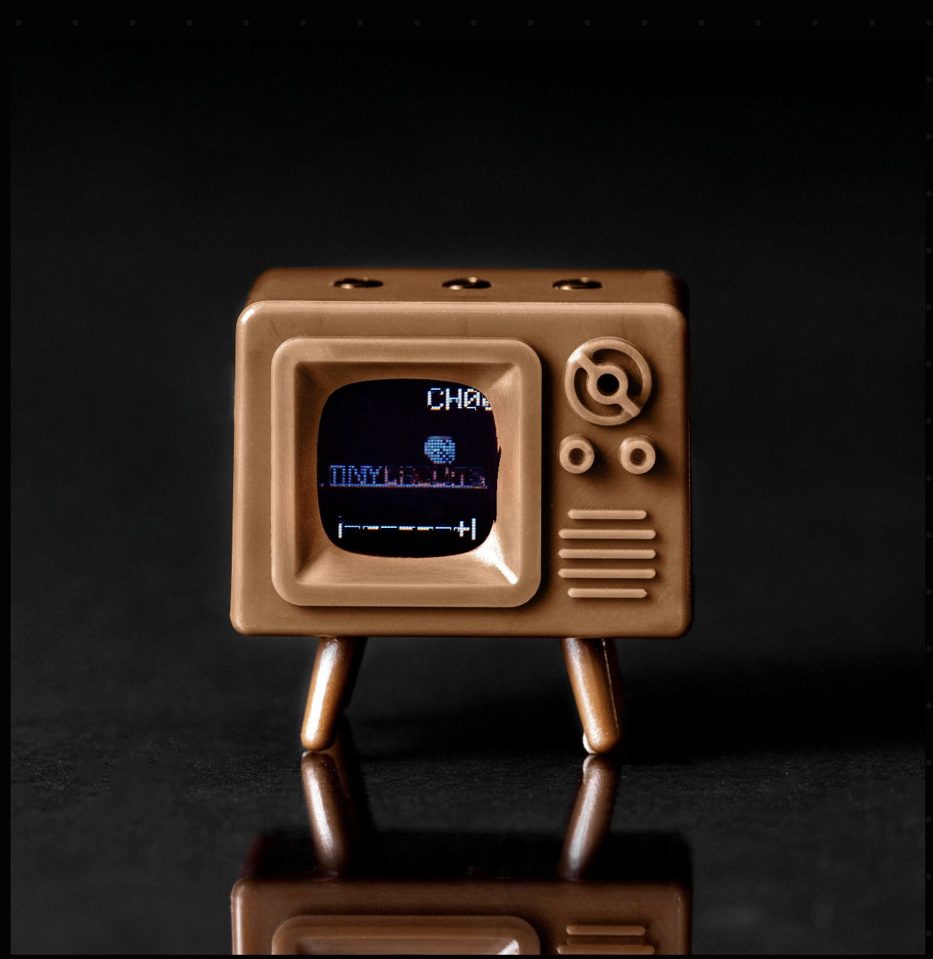 TinyTV® Mini with Tiny Remote with your logo on the screen